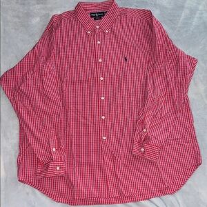 Polo Ralph Lauren Men's Red Plaid Long-sleeve Button up Shirt